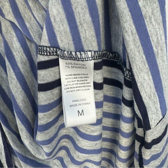 Cotton Innovation Asymmetrical Button Back Tank Top Women’s Size Medium Striped - Picture 3 of 7